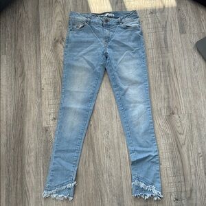 Blue Distressed Hem Women's Jeans